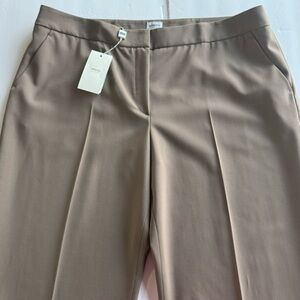 NWT Armani Calezoni Virgin Wool Mid-Rise Straight Leg Unhemmed Pants Size 16